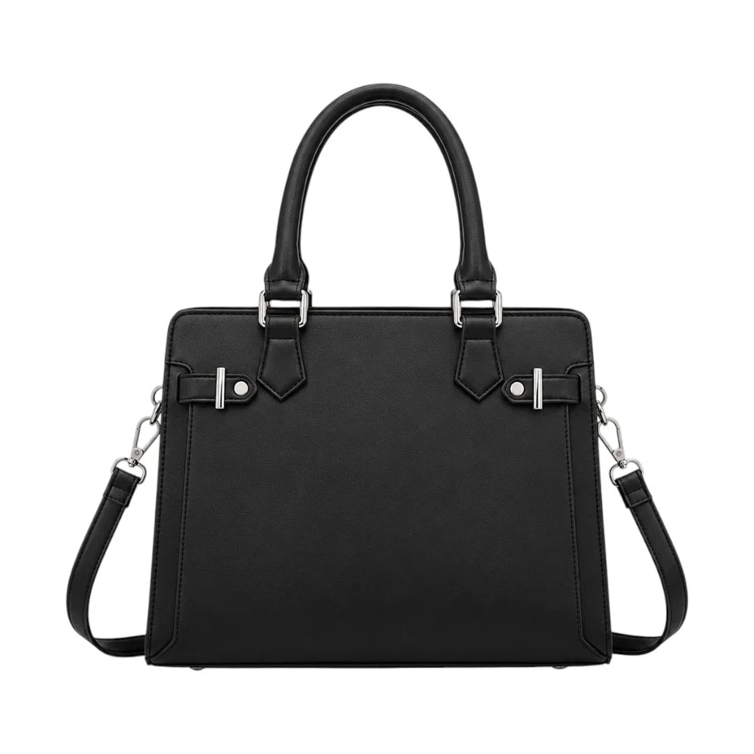 OBBA Black Women's Satchel Handbag – Classic Structured Faux Leather